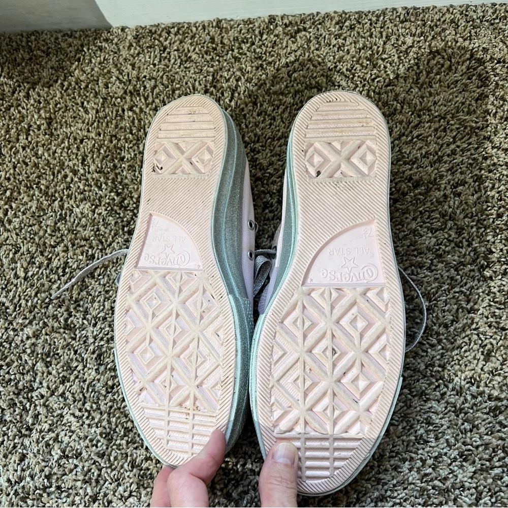 Converse Pink and Silver Low-Top Sneakers - Picture 8 of 8